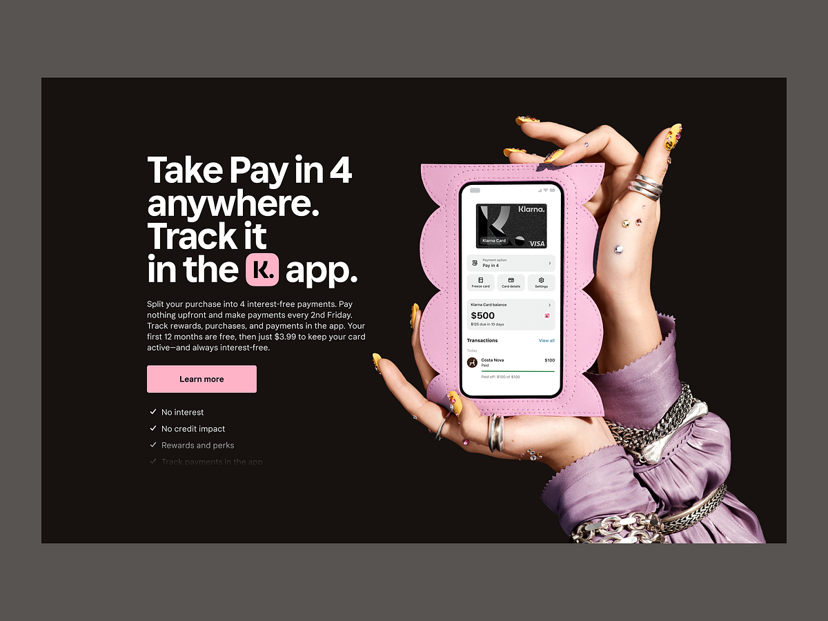 Klarna Card Landing Page Image 2