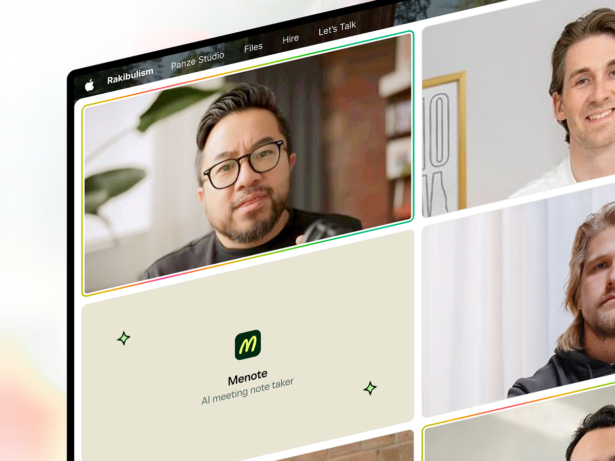 Menote - AI Meeting Note Taker & Live Transcription SaaS UIUX