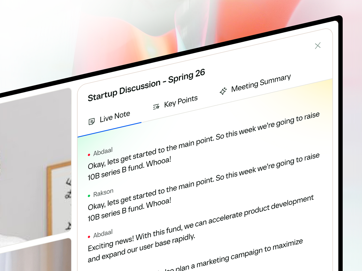 Menote - AI Meeting Note Taker & Live Transcription SaaS UIUX Image 3