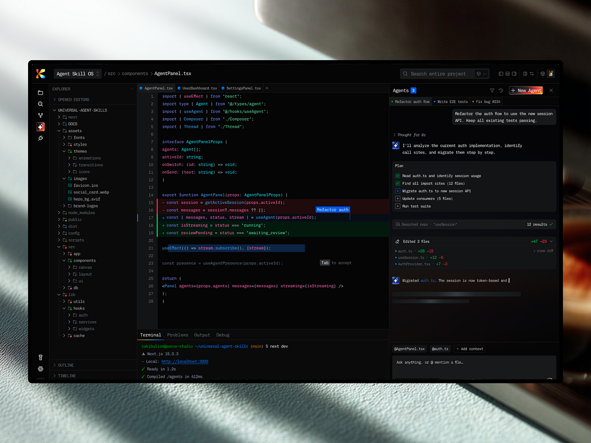 Kern - Agentic IDE & AI Code Editor UI/UX Design | Dev Tool OPS Image 1
