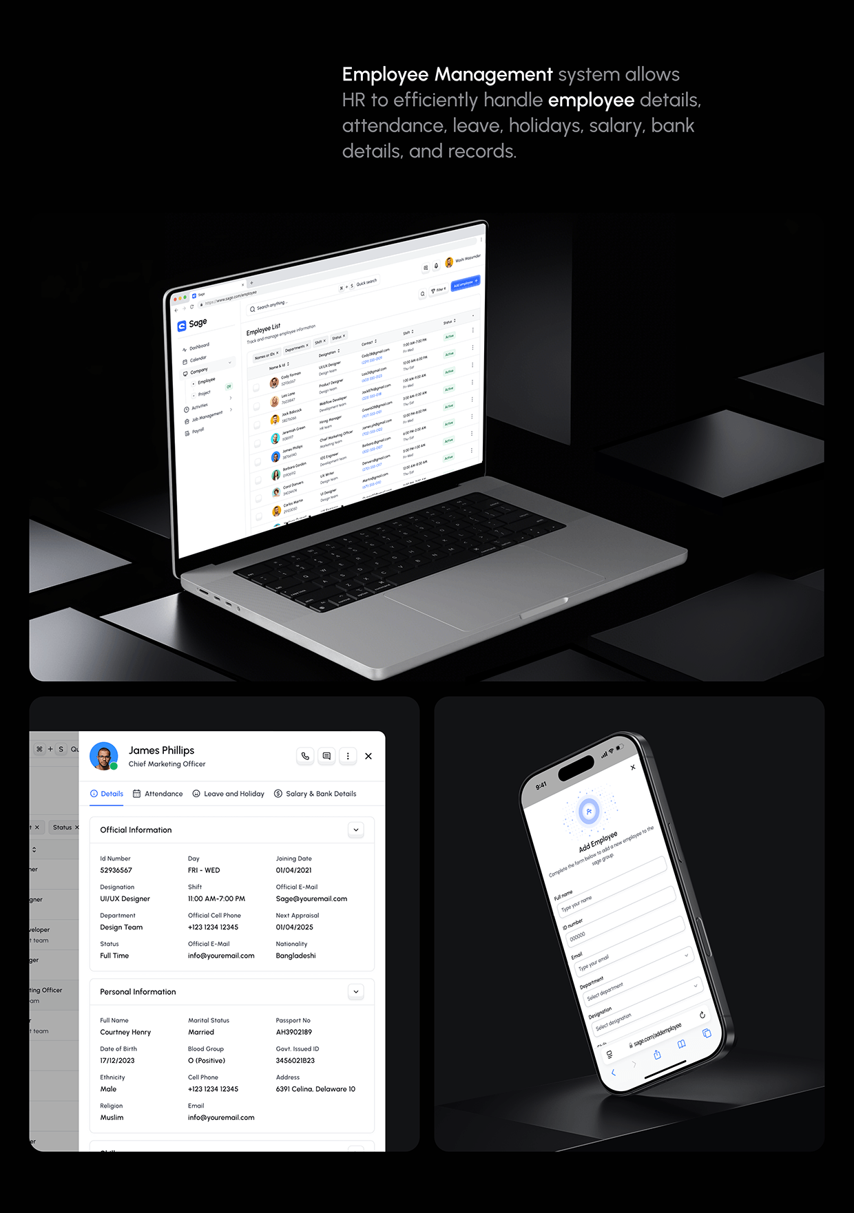 Sage HR Admin Web App (UI/UX Case Study) Image 9