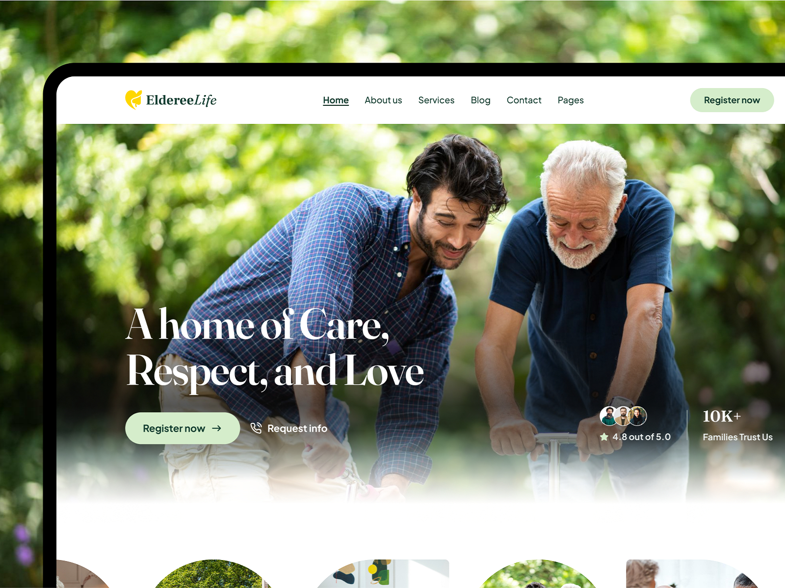 EldereeLife — Calm & Caring Web UI Template by Ui Mile
