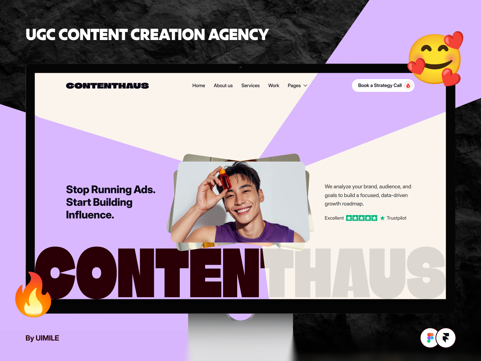 ContentHaus: UGC Marketing Agency Website Template in Framer Marketplace