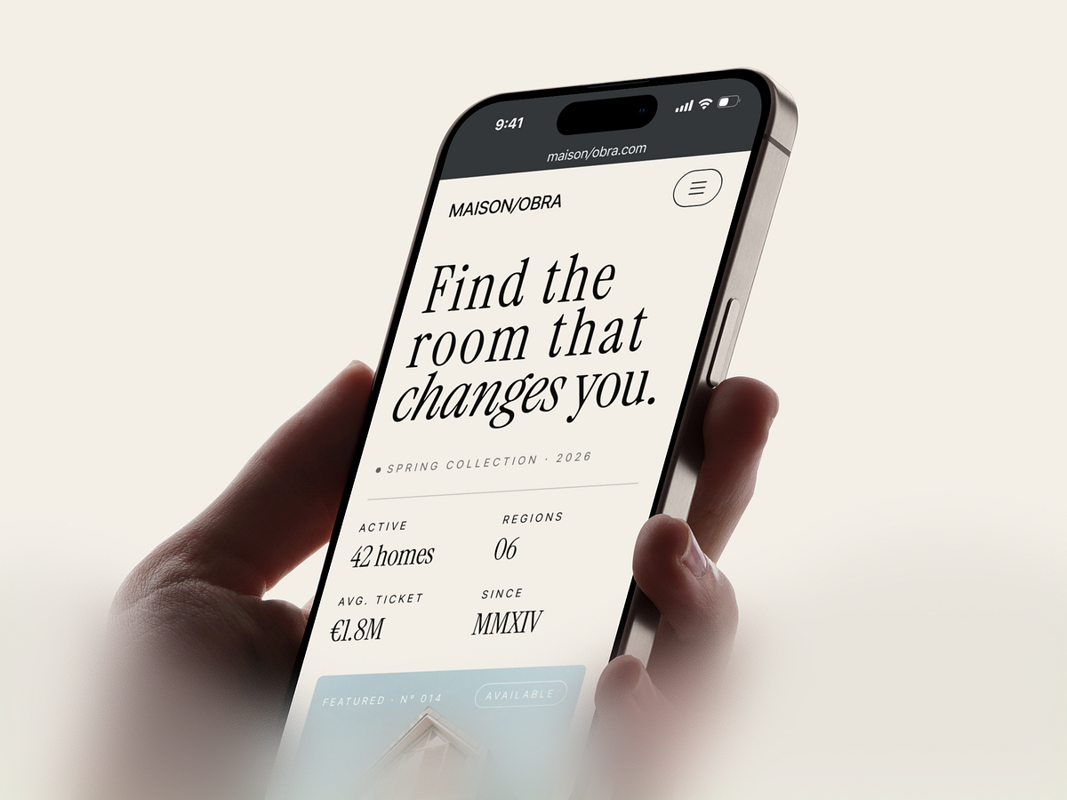 MAISON/OBRA — Real estate website responsive design.