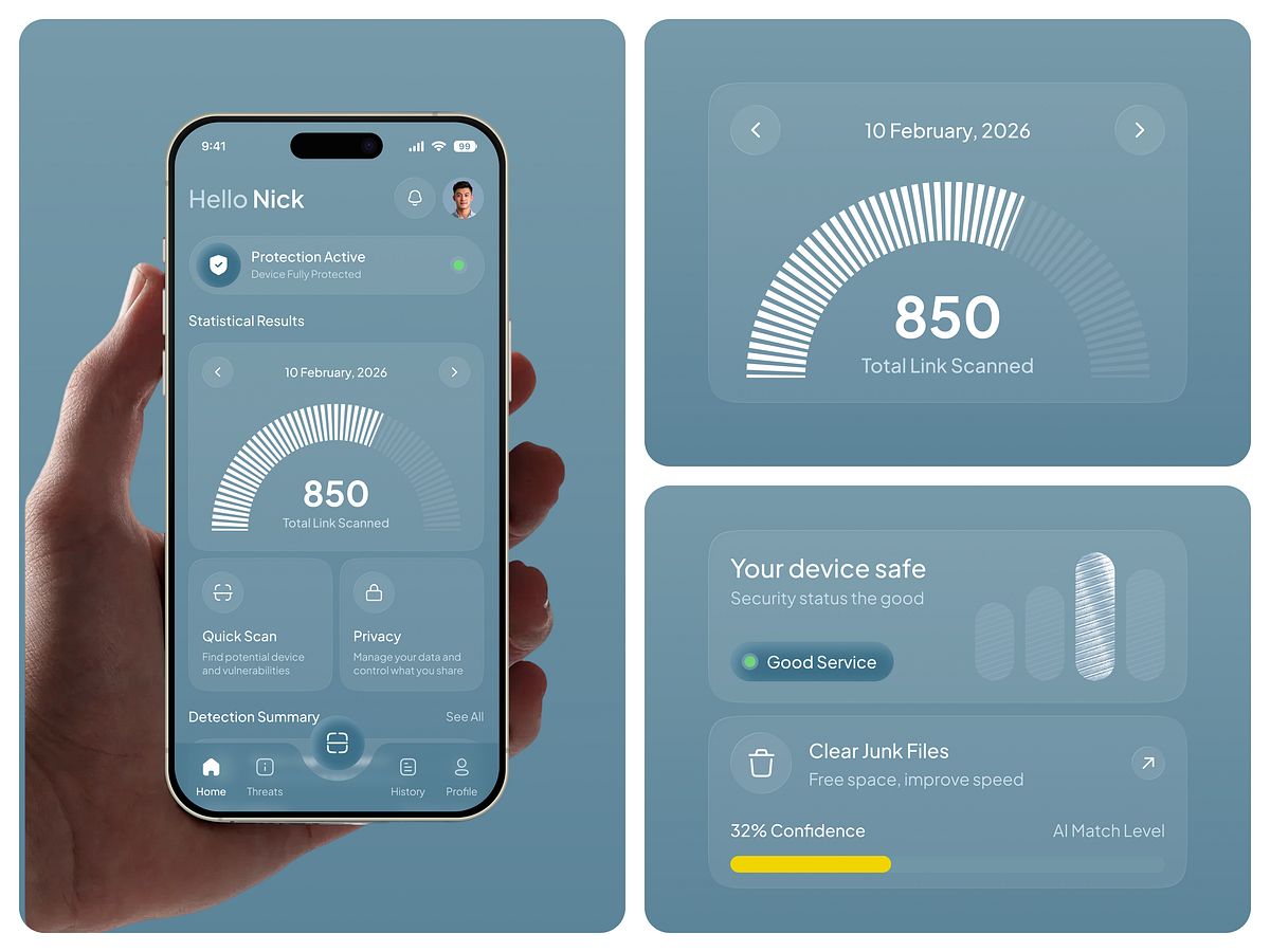 Cybersecurity Mobile App UI