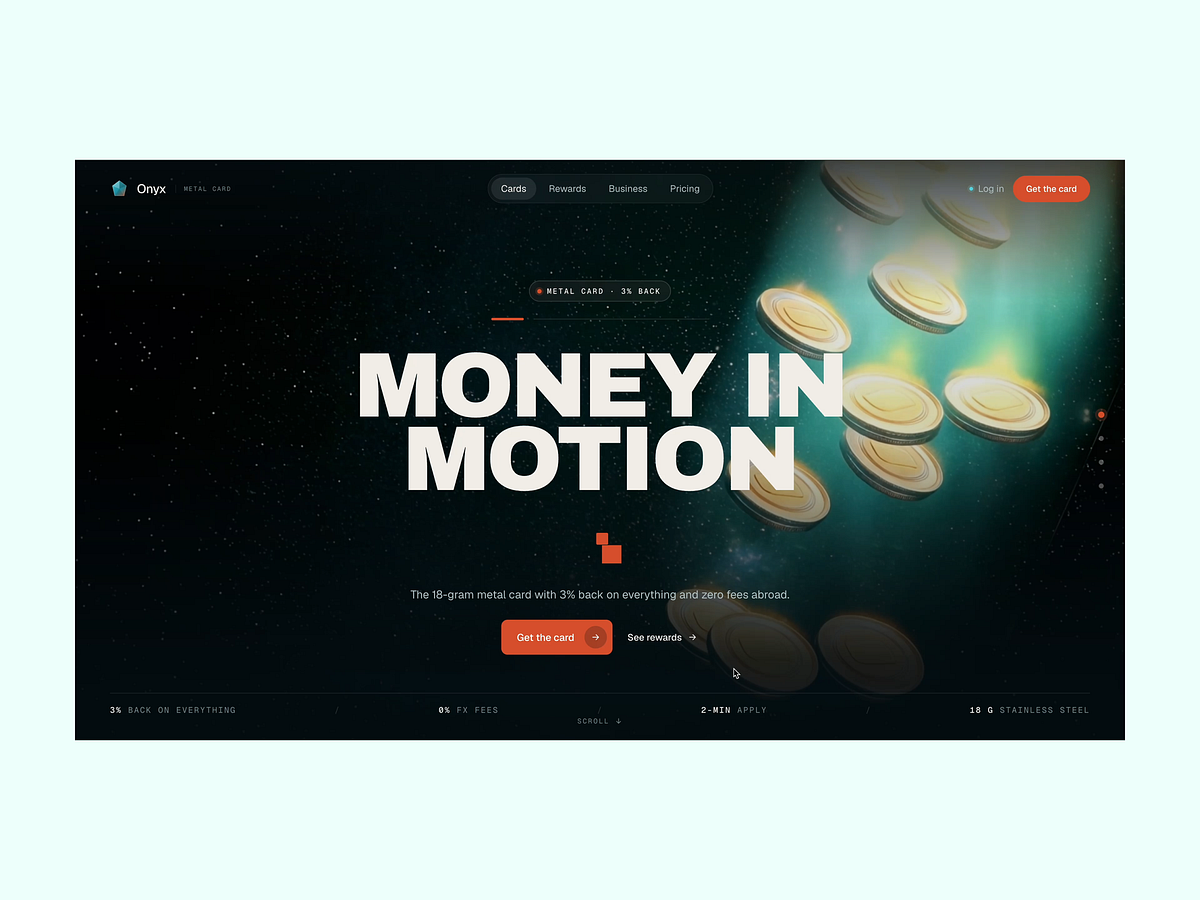 Onyx — Fintech Landing Page Design Image 0
