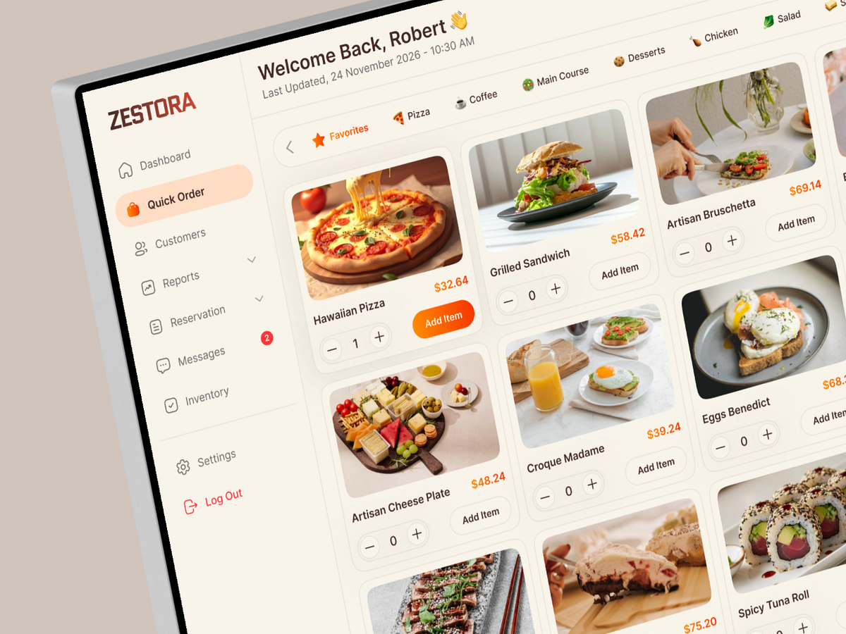 Zestora - Restaurant POS & Order Management System.