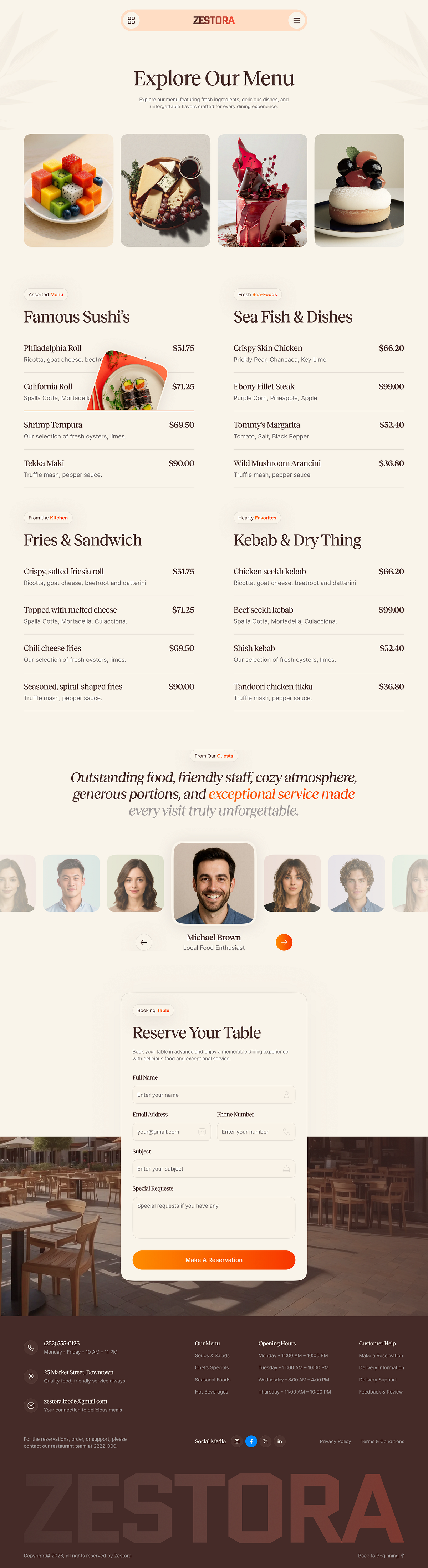 Restaurant Menu — Landing Page Exploration Image 0