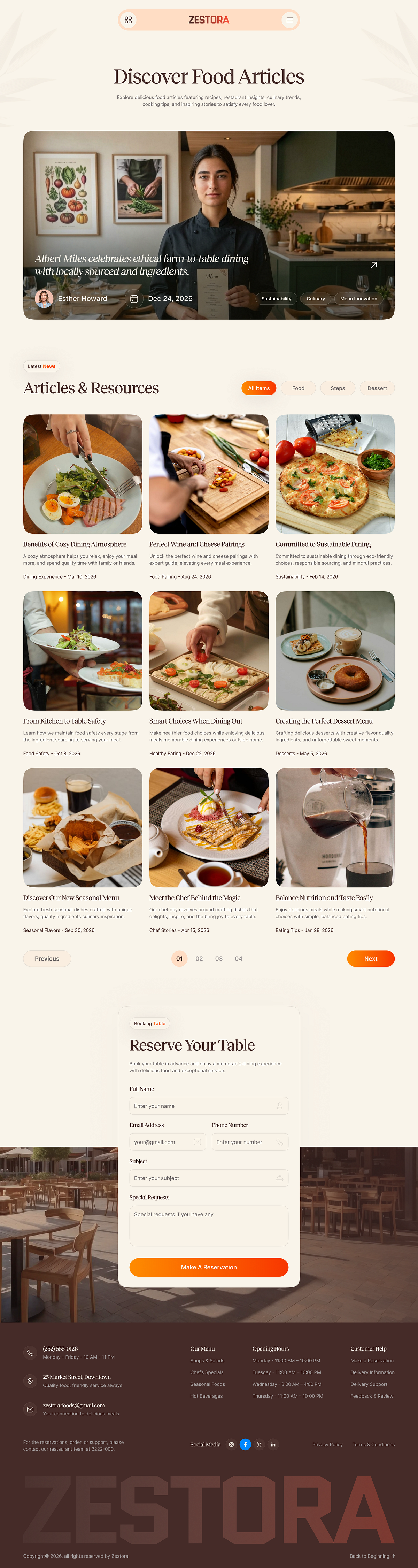 Restaurant Blog Page — Editorial Experience Image 0