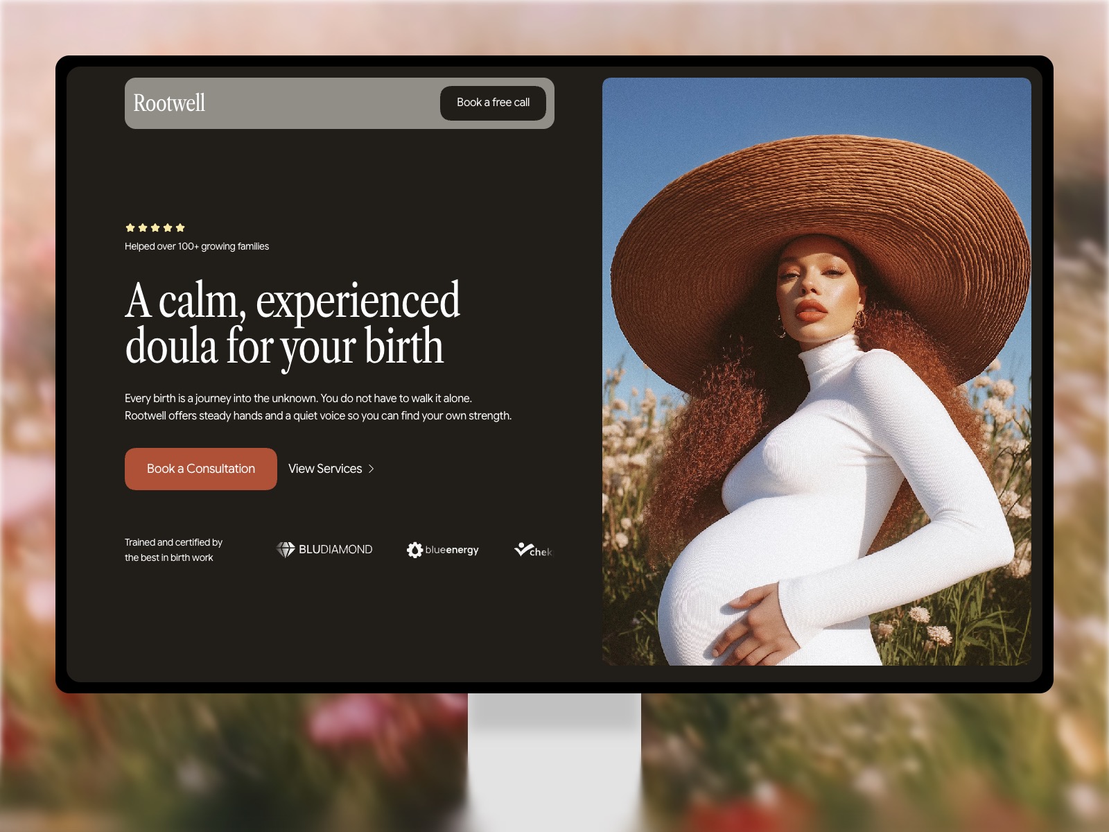 Rootwell - Birth Doula & Maternity Care Framer Website Template