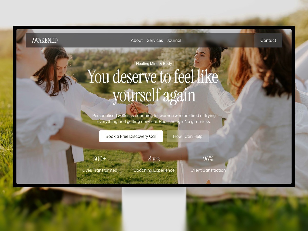 Awakened - Wellness Coach Website Template for Framer