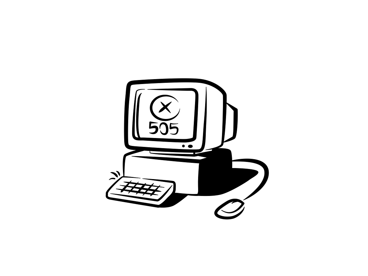 505 Error hand-drawn illustrations