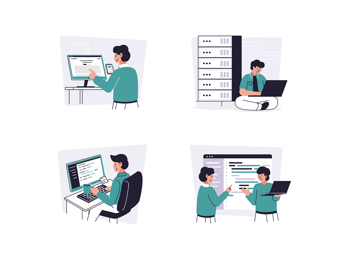 Ongoing development Flat Illustrations