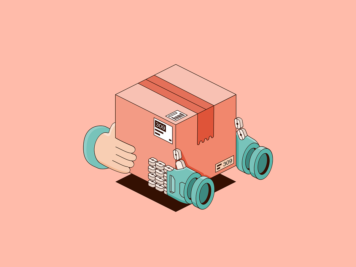 Delivery Arrive Isometric Illustrations