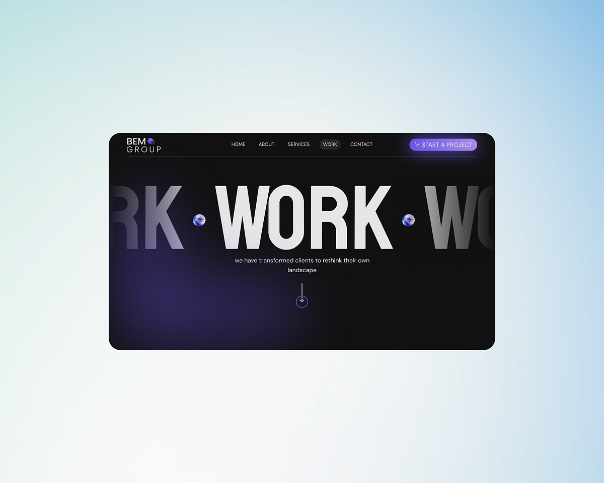 Tech company Work page
