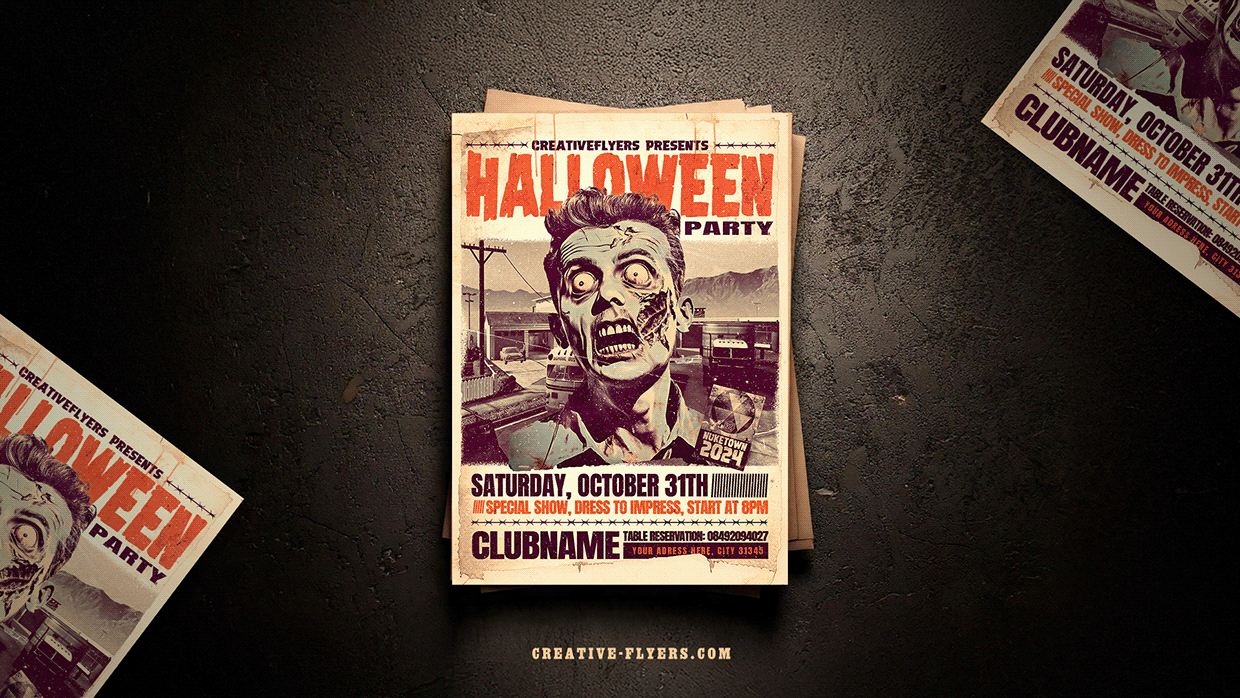 Halloween poster in classic 1950s style Image 0