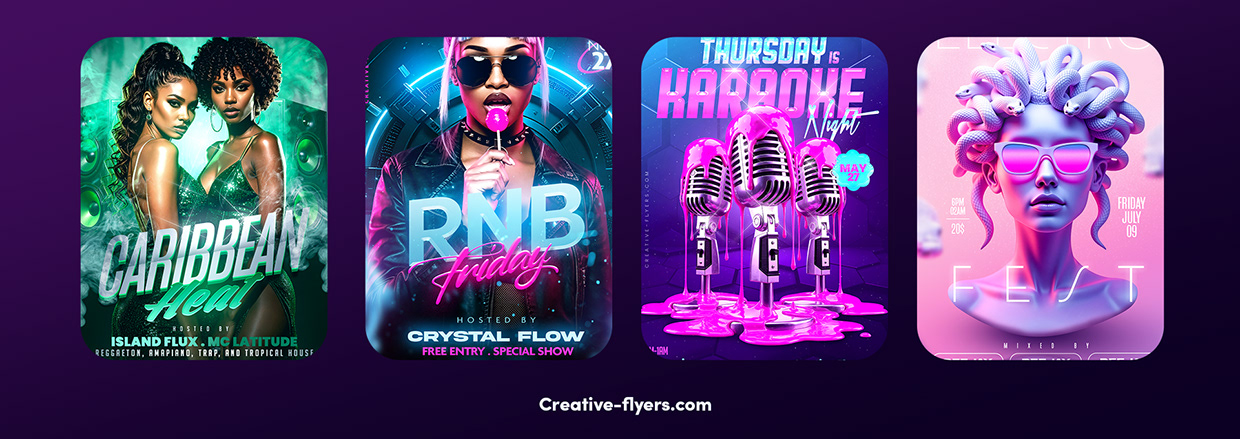 Retro Flashback – 80s Neon Synthwave Flyer Image 2