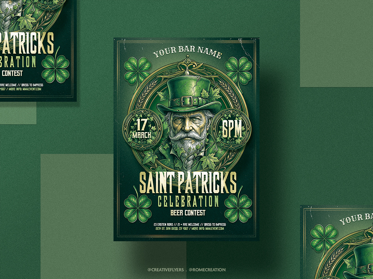 Vintage St. Paddy’s Day Flyer – PSD Template