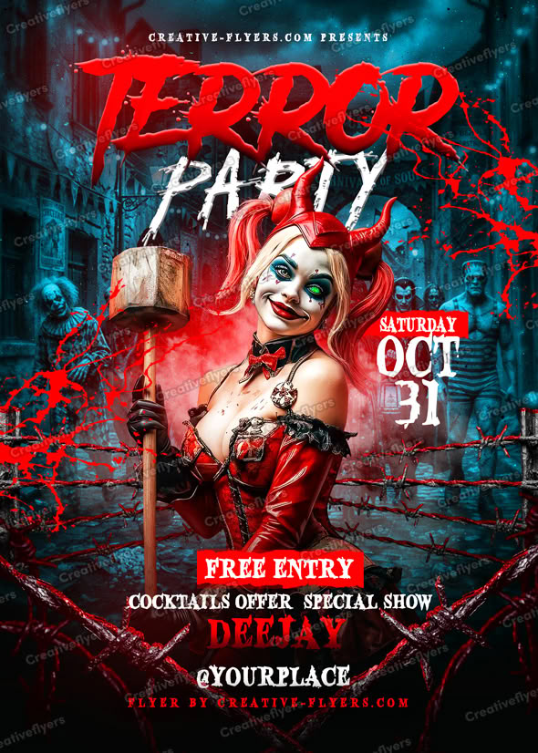 Wicked Harley Quinn Event Template - Creative Flyers
