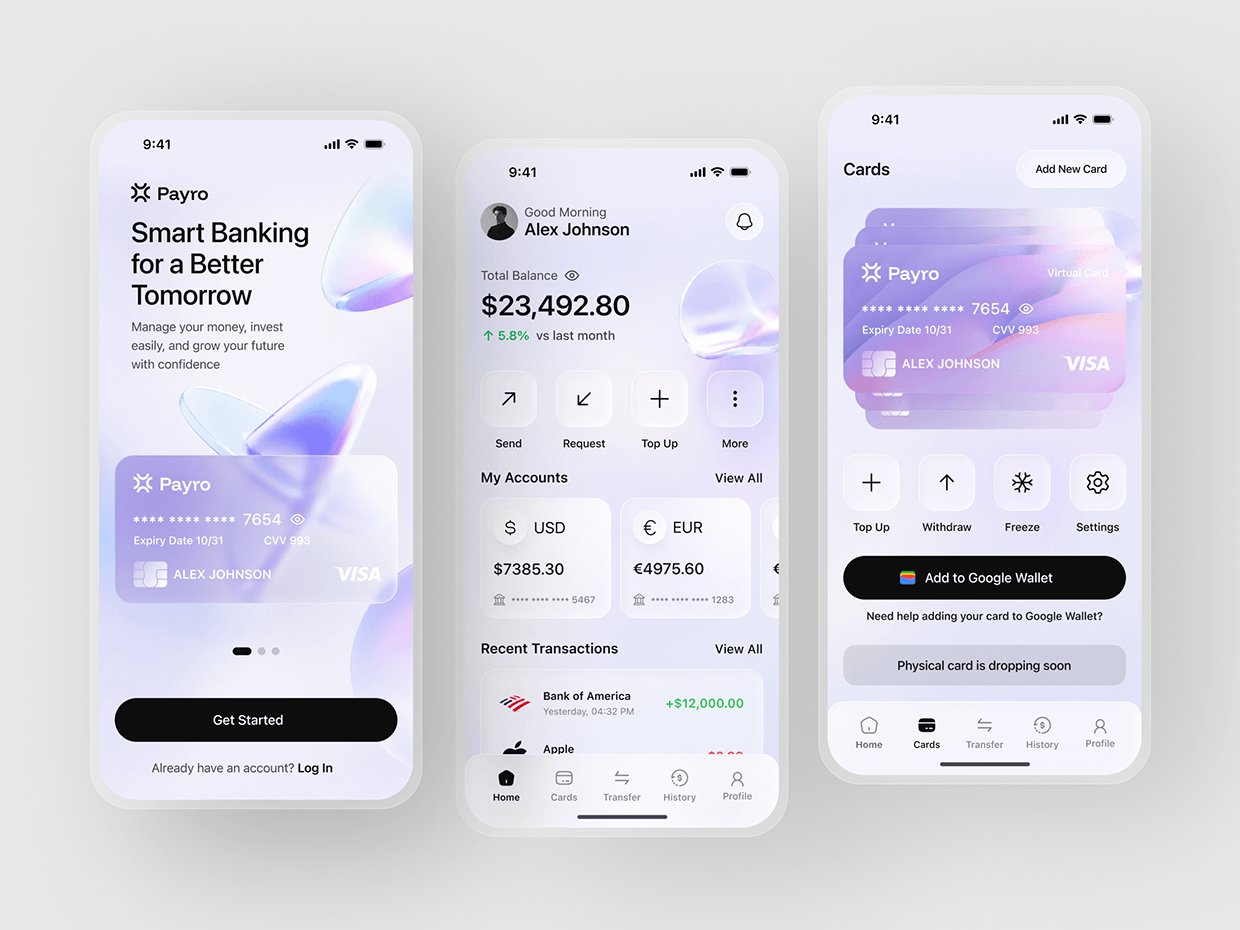 Payro - Finance App UI/UX Design Image 0