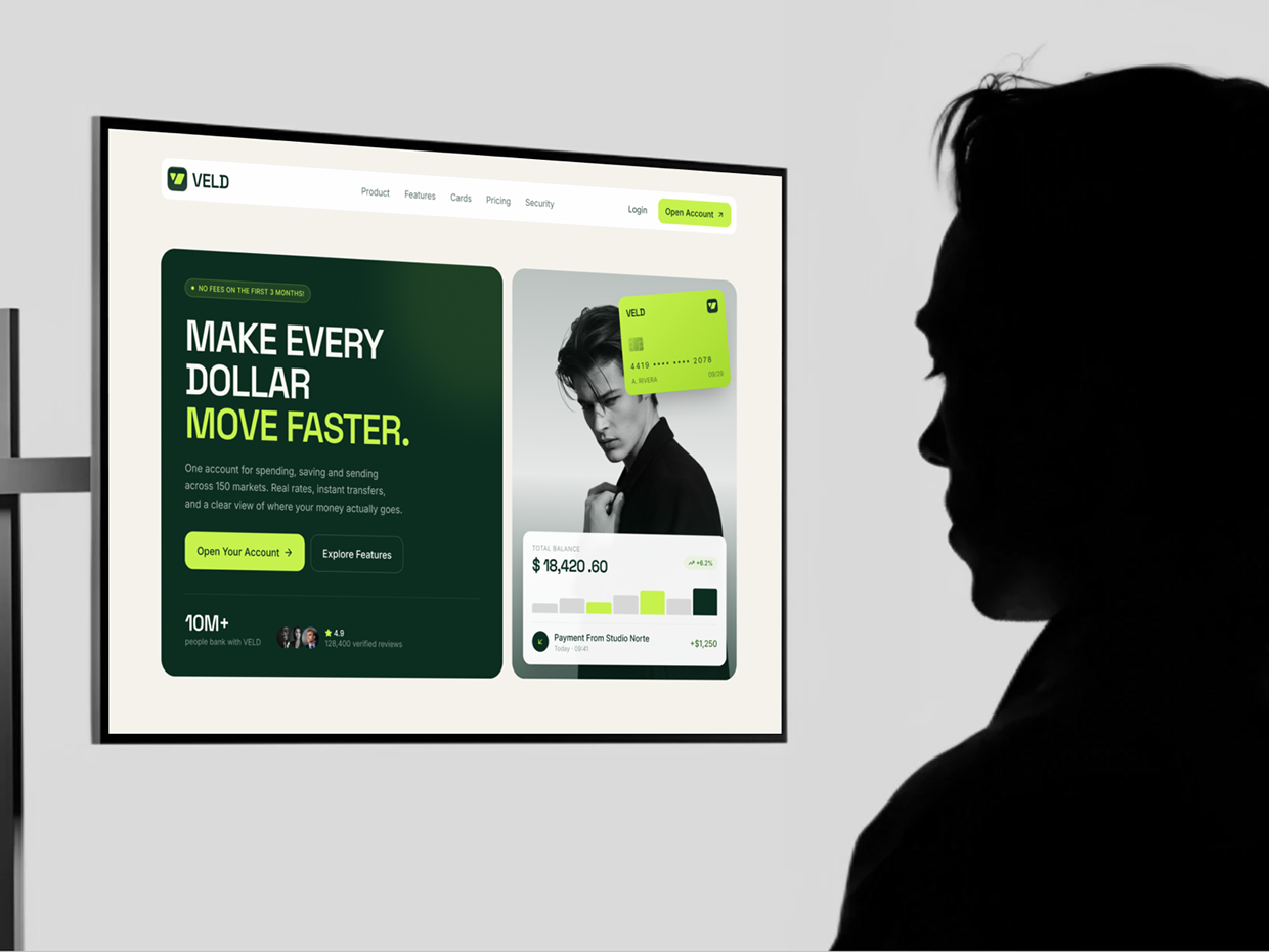 VELD - Fintech Website UI/UX Design Image 0