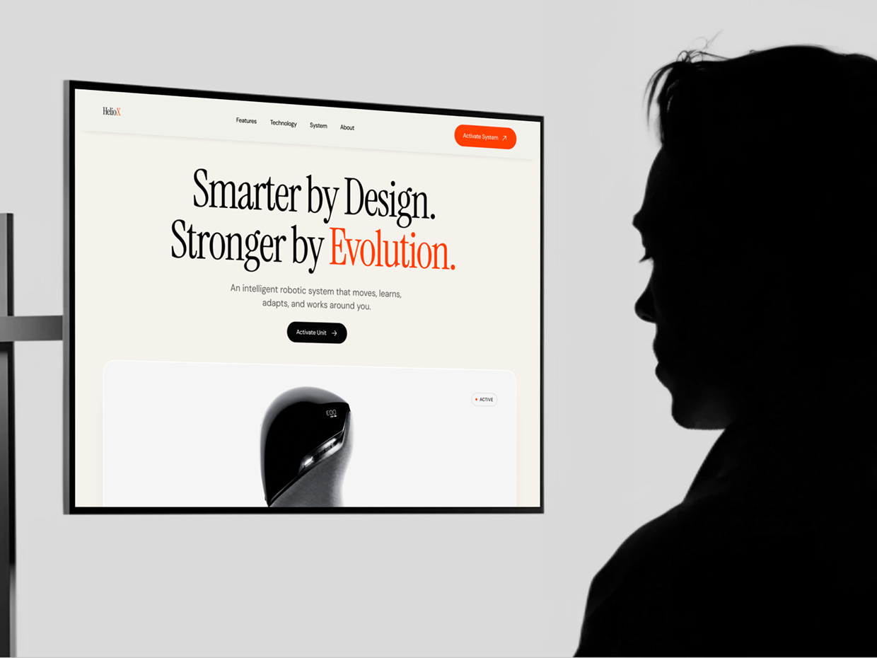 HelioX - AI Robotic Company Website UI/UX Design Image 0