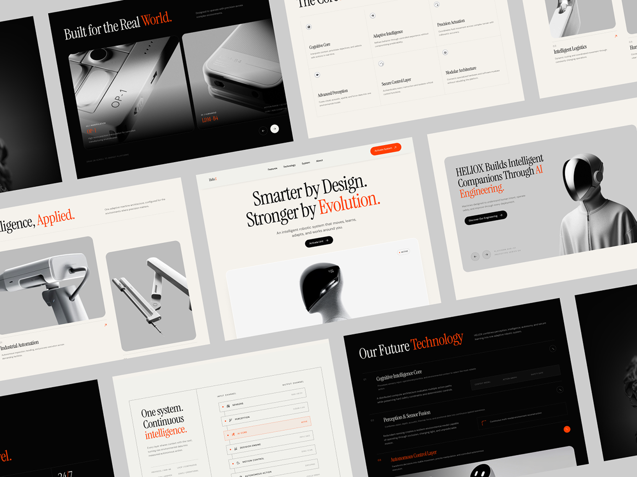 HelioX - AI Robotic Company Website UI/UX Design Image 1
