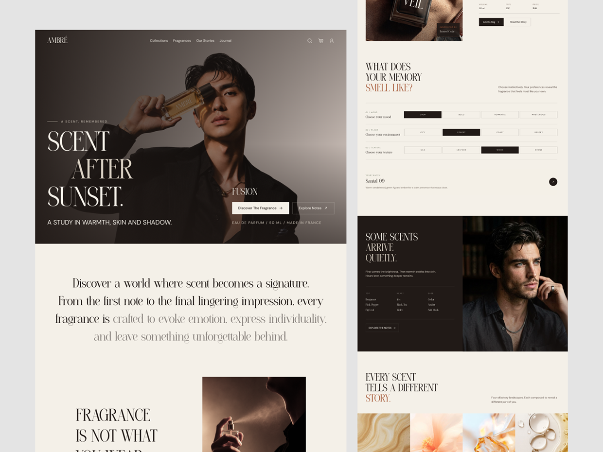 AMBRE - Fragrance Ecommerce Website UI/UX Design Image 1