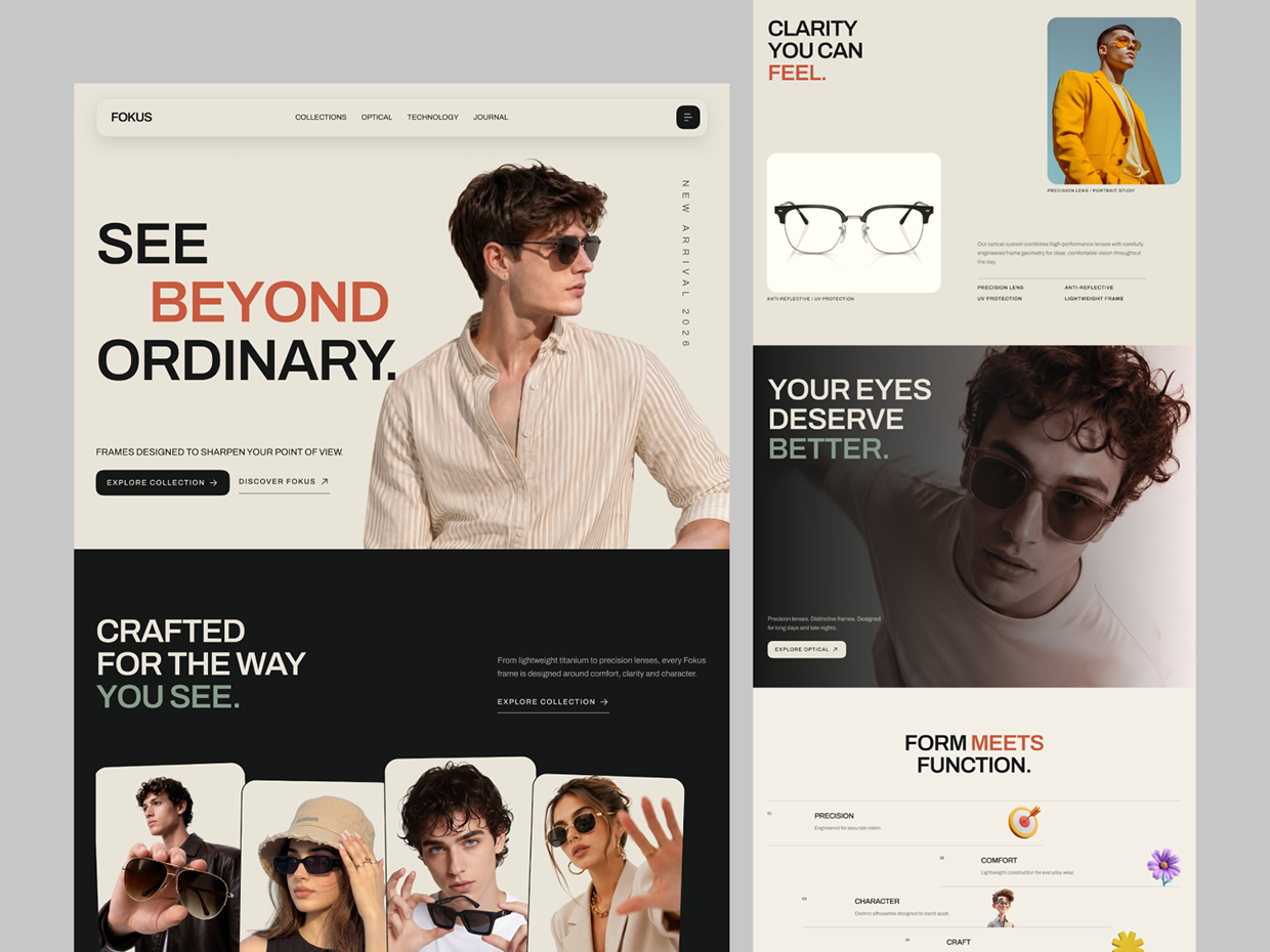 FOKUS - Eyewear Ecommerce Website UIUX Design Image 2