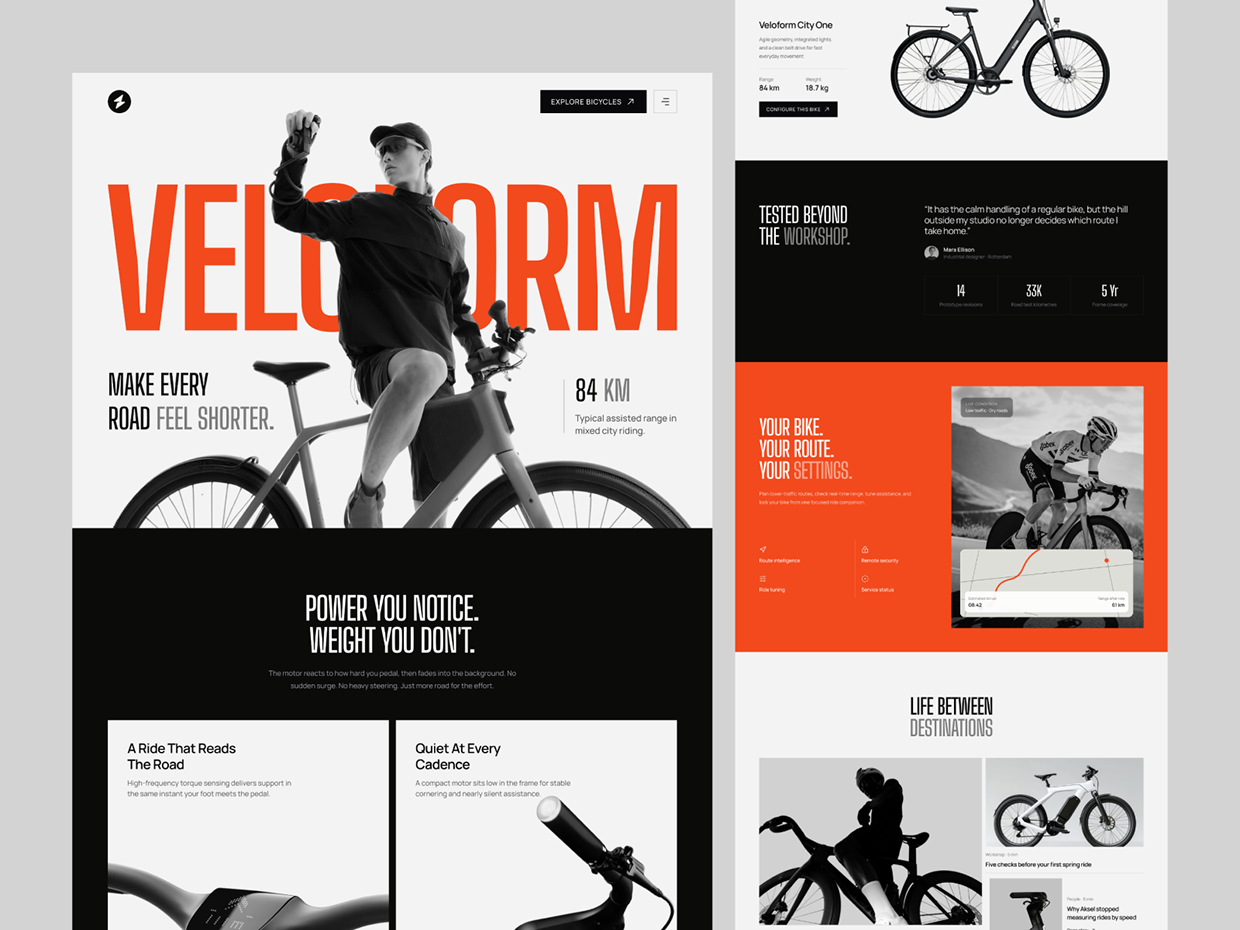 VELOFORM - Bicycle Website UIUX Design Image 2