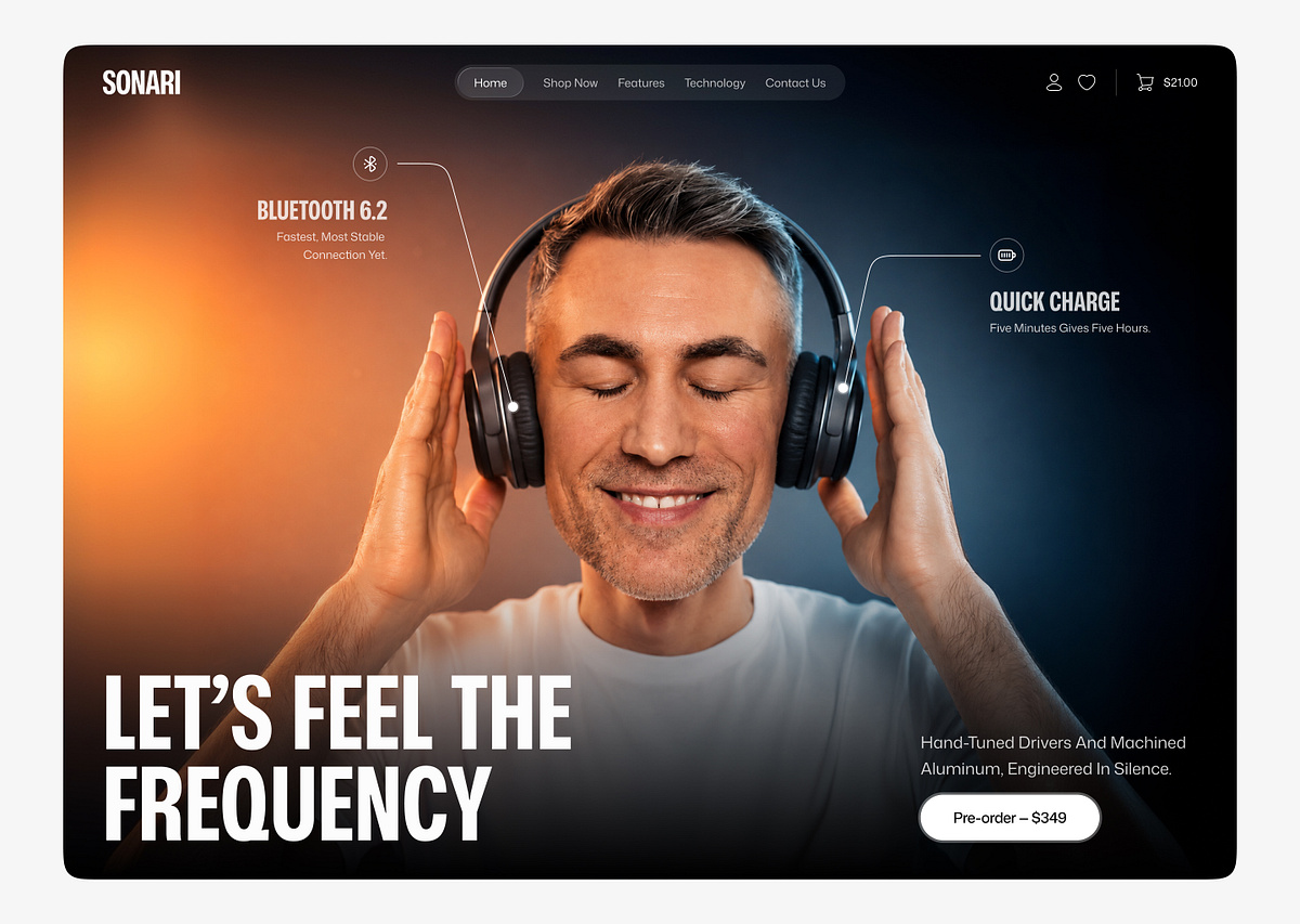 Sonari — Headphone E-Commerce Landing Page Image 0