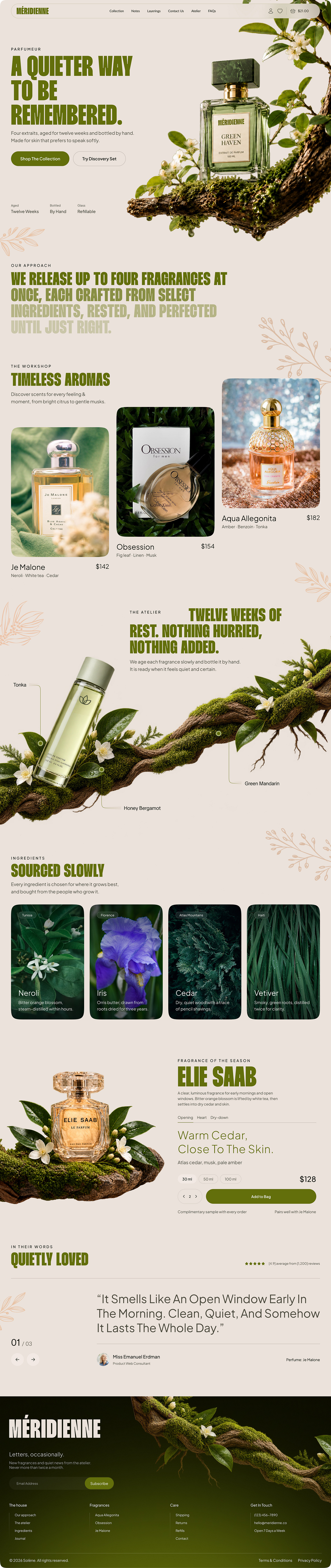 Méridienne - Calm Luxury Perfume Landing Page Image 2