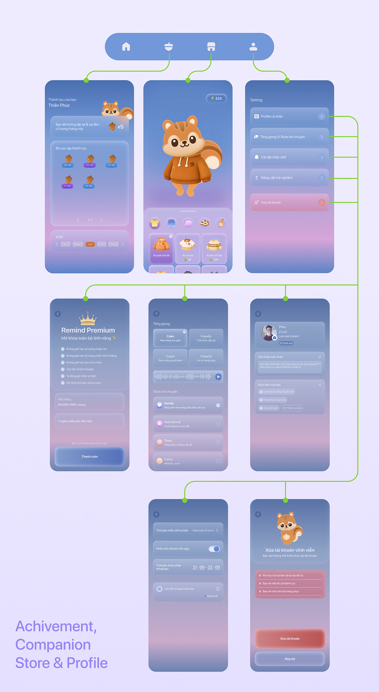 Remind — Self Improvement Mobile App | UI UX Case Study Image 9