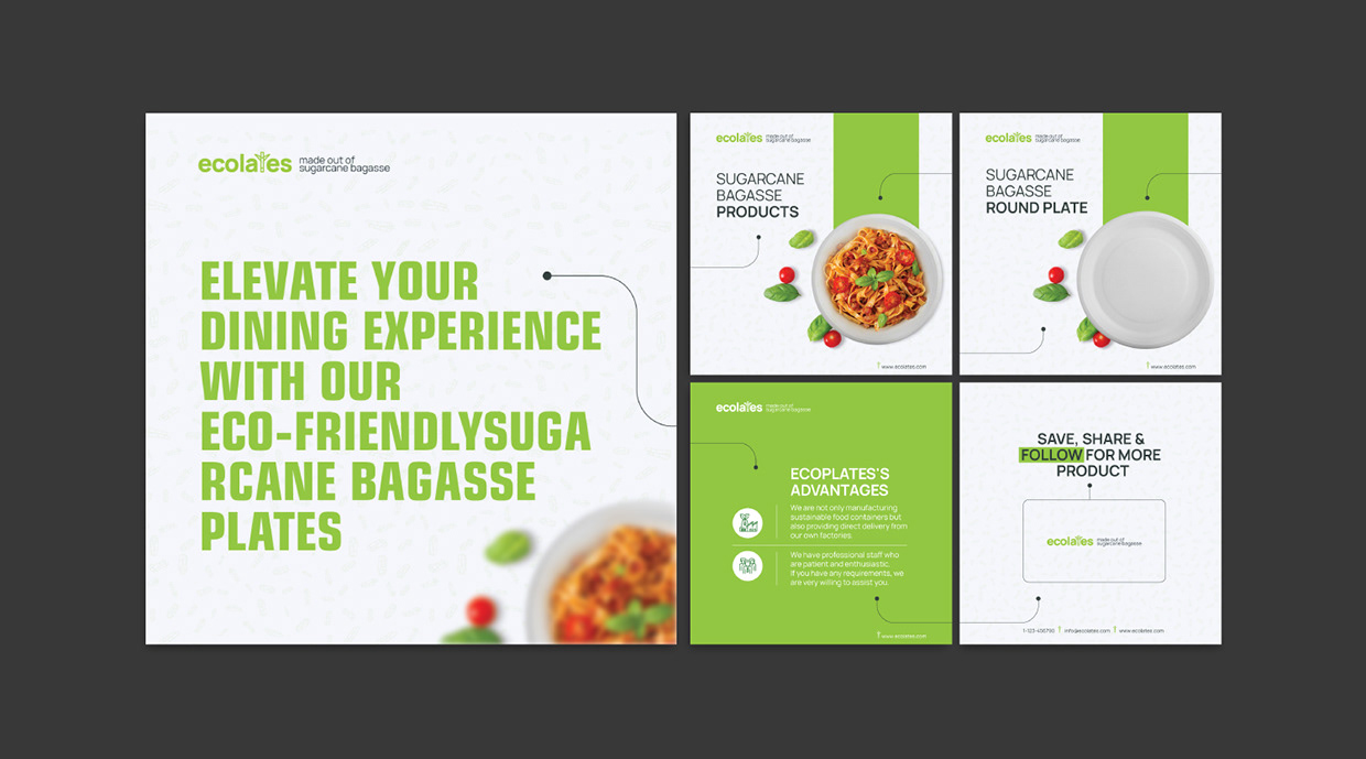 Eco-Friendly Carousel Design for Ecolates – Sugarcane Bagasse Products Image 0