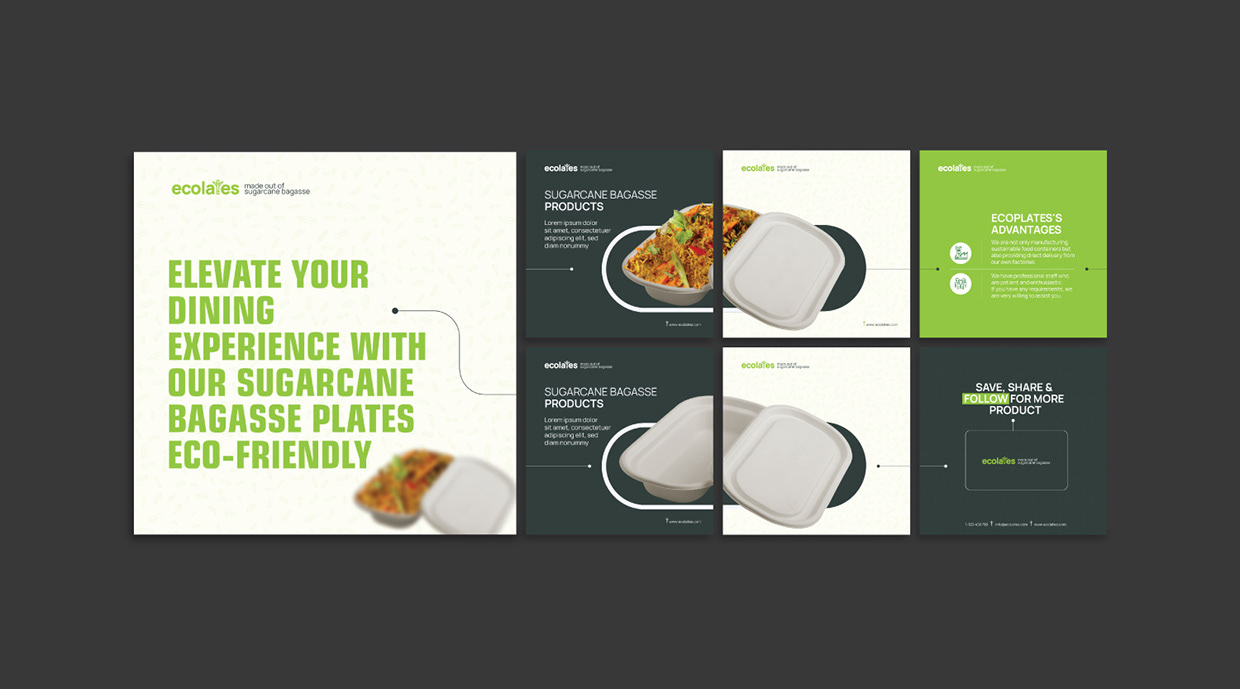 Eco-Friendly Carousel Design for Ecolates – Sugarcane Bagasse Products Image 2