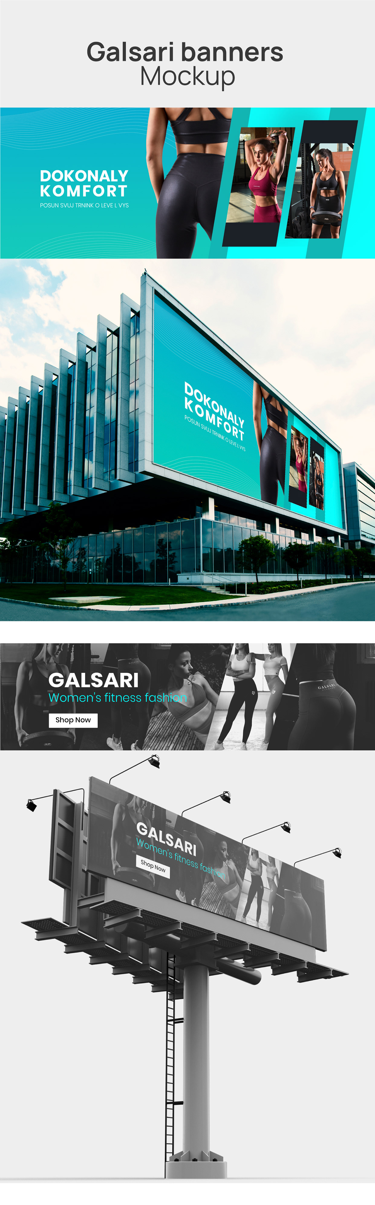 Galsari Fitness Banner Design – Brand Visual Mockup