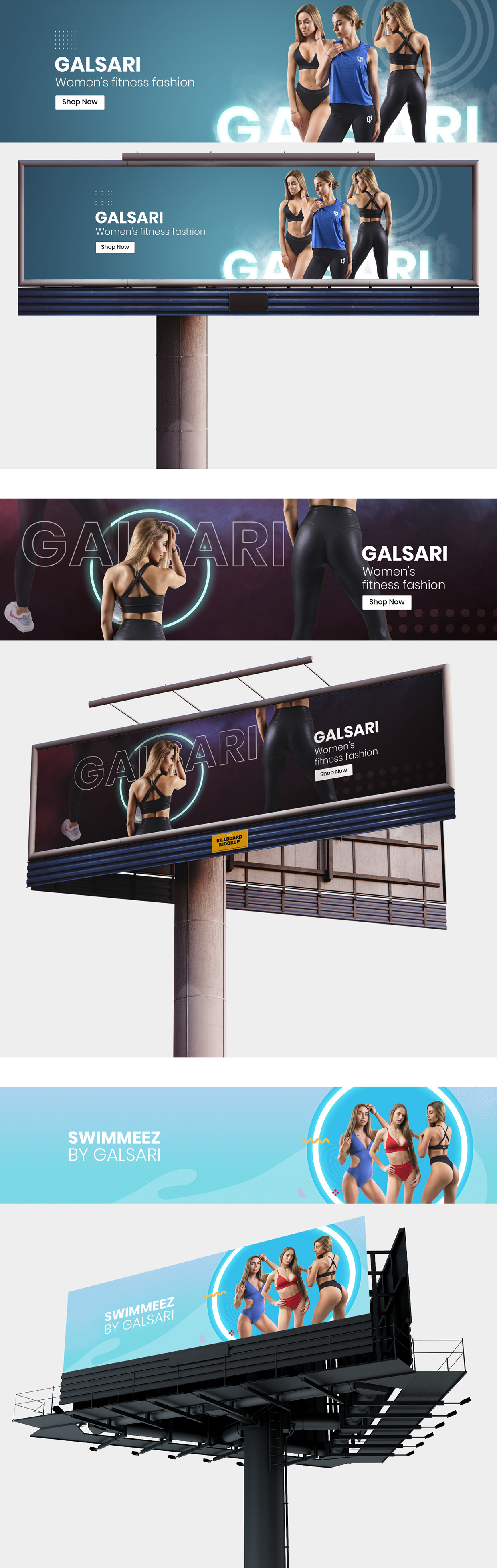 Galsari Fitness Banner Design – Brand Visual Mockup Image 0