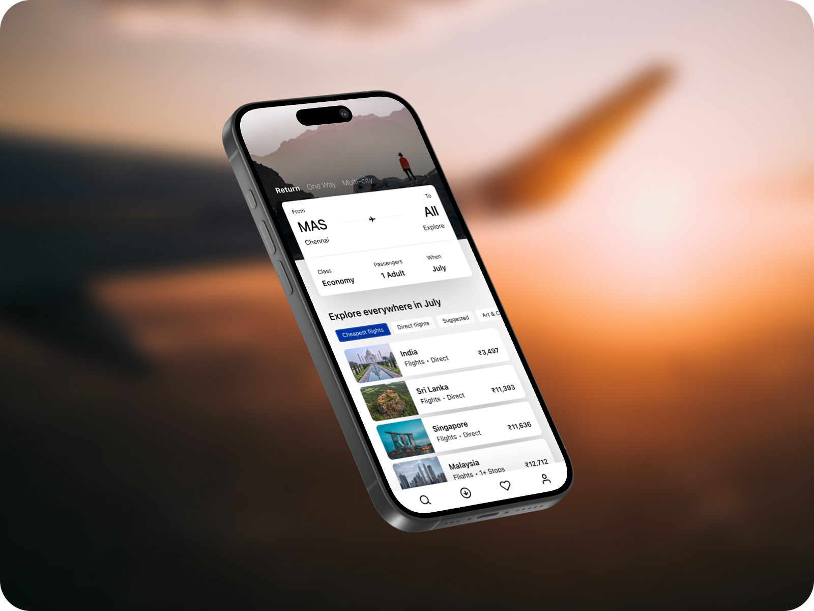 Flight Search – Explore Anywhere UI Concept by Yugesh Ralli