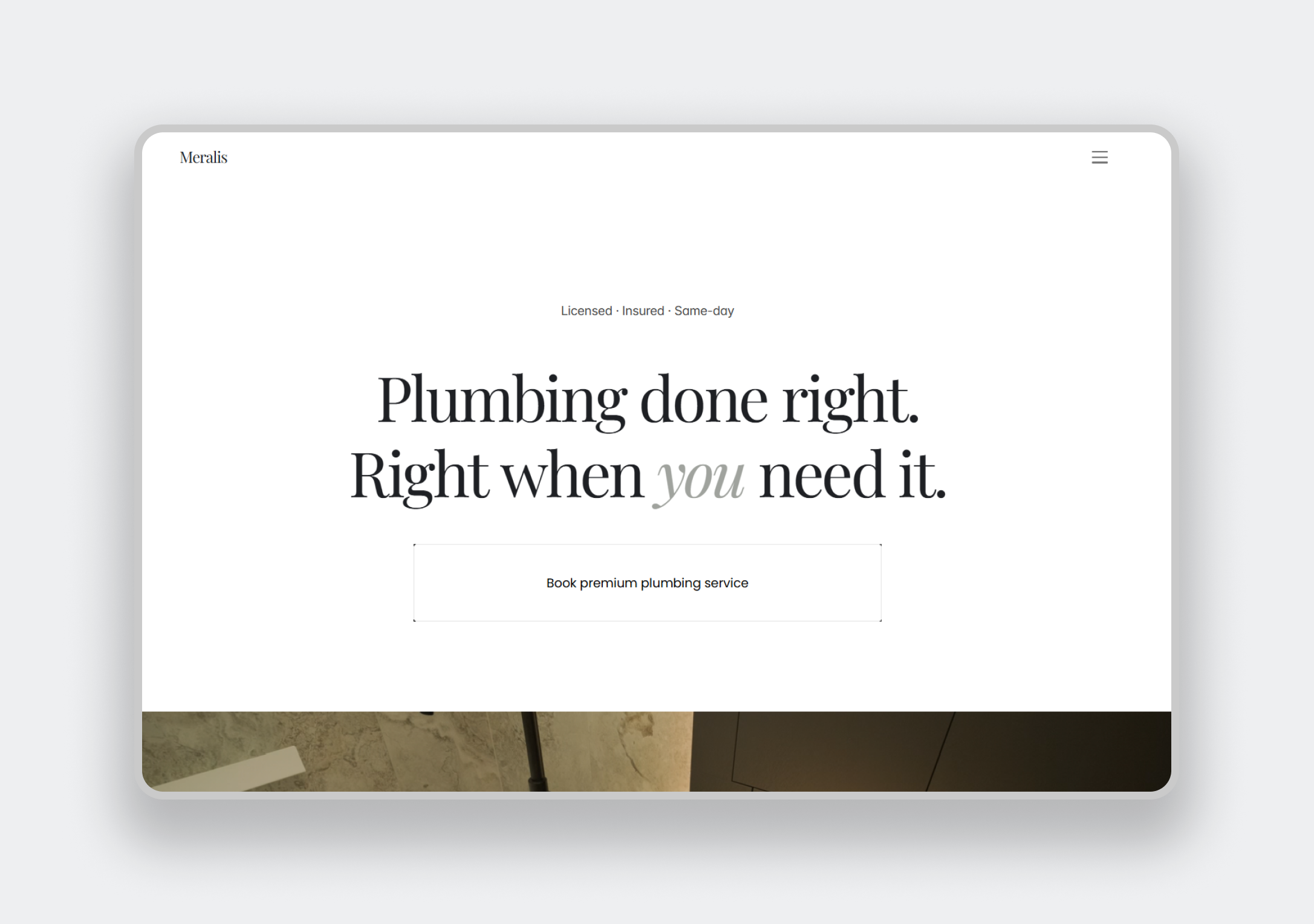 Meralis Plumbing: Responsive Landing Page Website Template by…