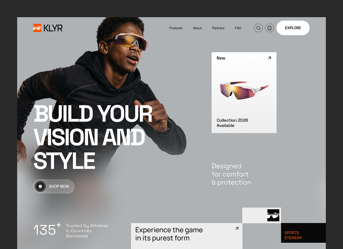 Website for a Sports Eyewear E-commerce Brand ✲ KLYR