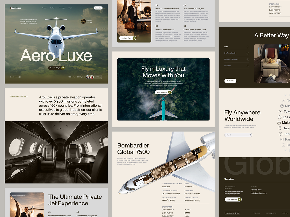 Website for a Private Aviation Company ✲ AeroLuxe
