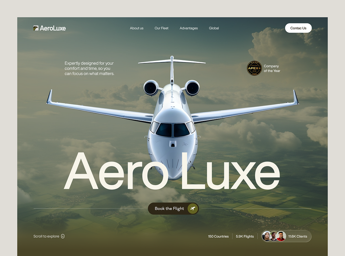 Website for a Private Aviation Company ✲ AeroLuxe Image 0
