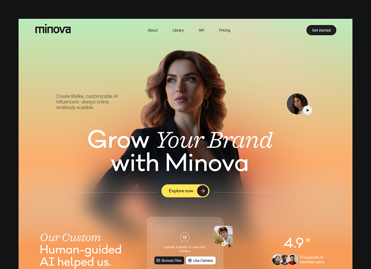 Website for a AI Influencer ✲ Minova