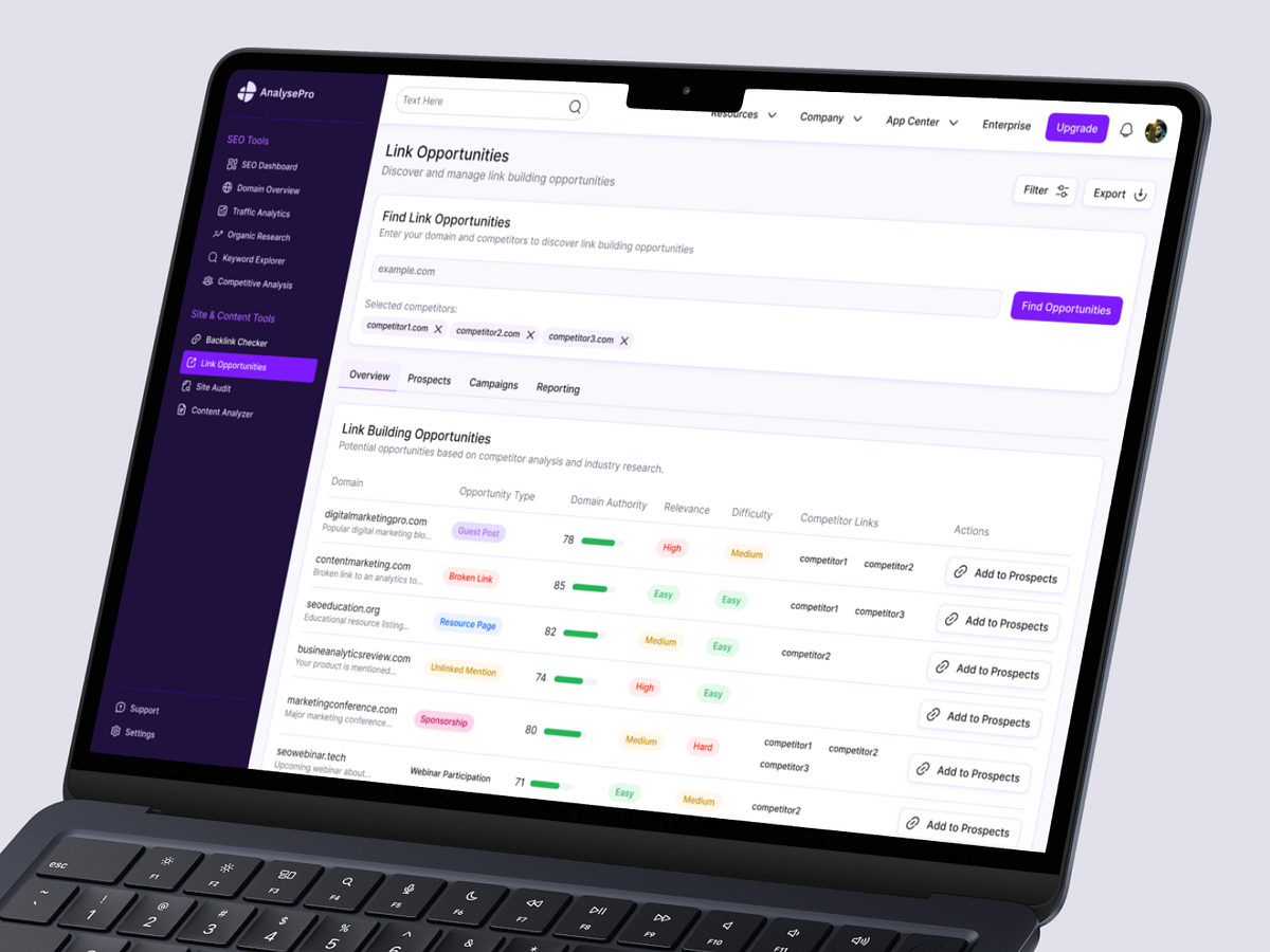 Link Opportunities SEO Tool