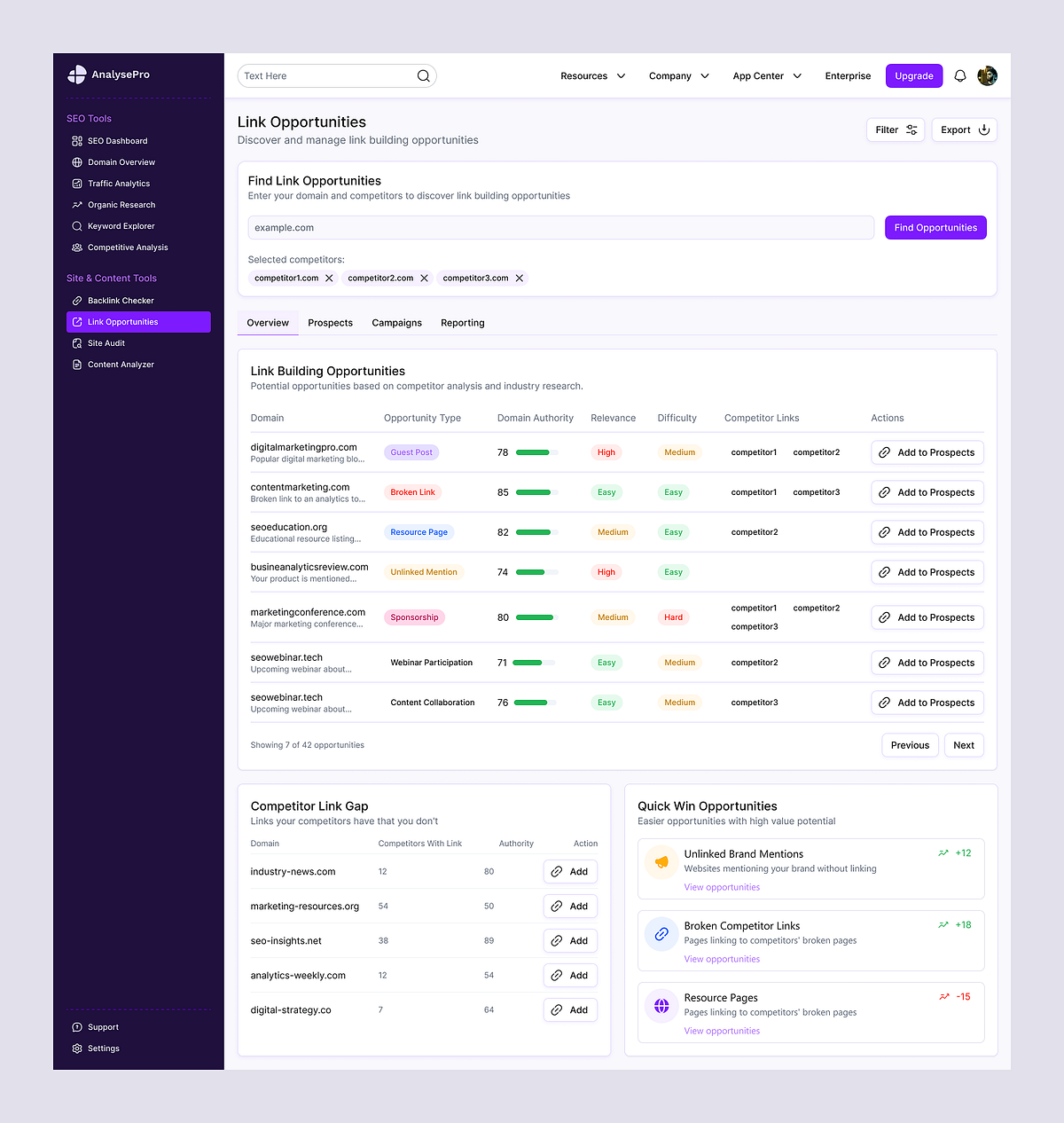 Link Opportunities SEO Tool Image 2