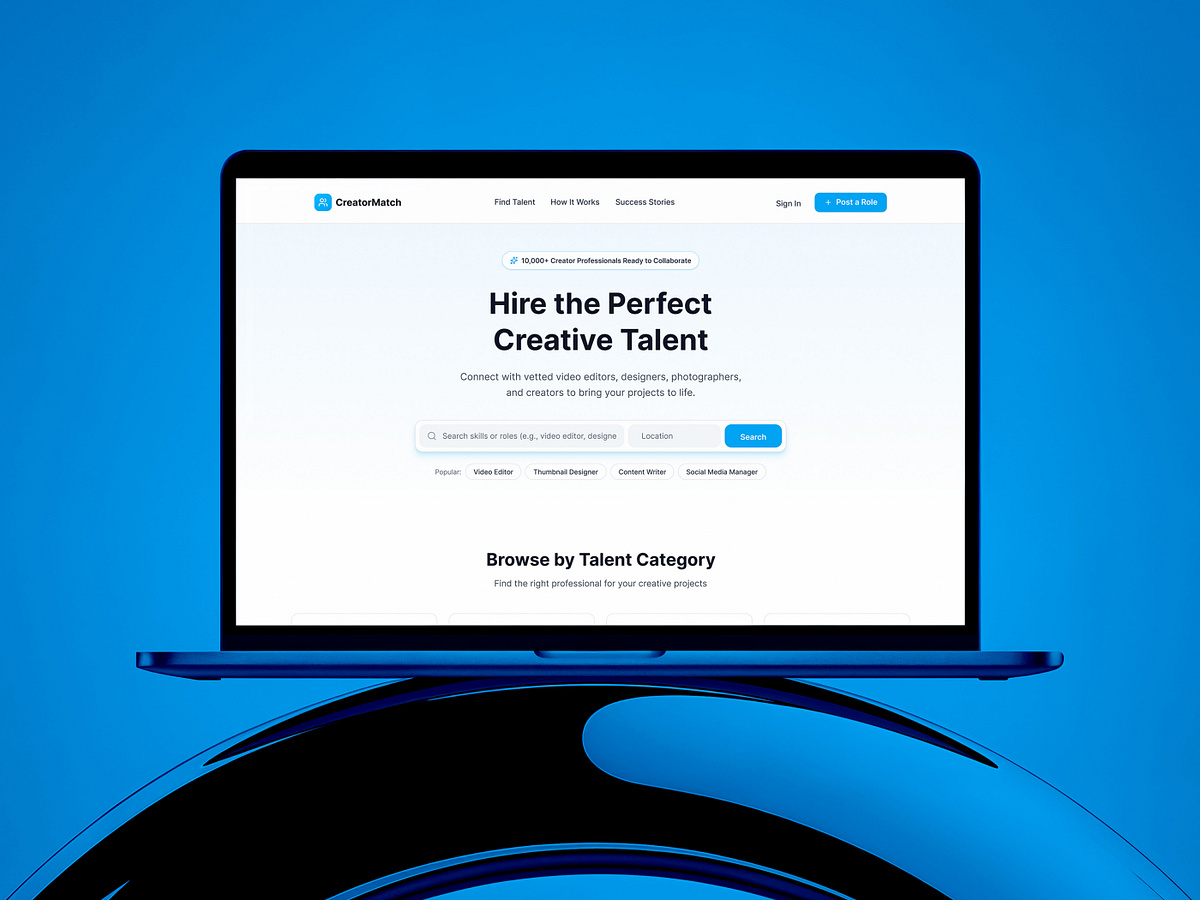 Creative Talent Platform Website Design Image 0