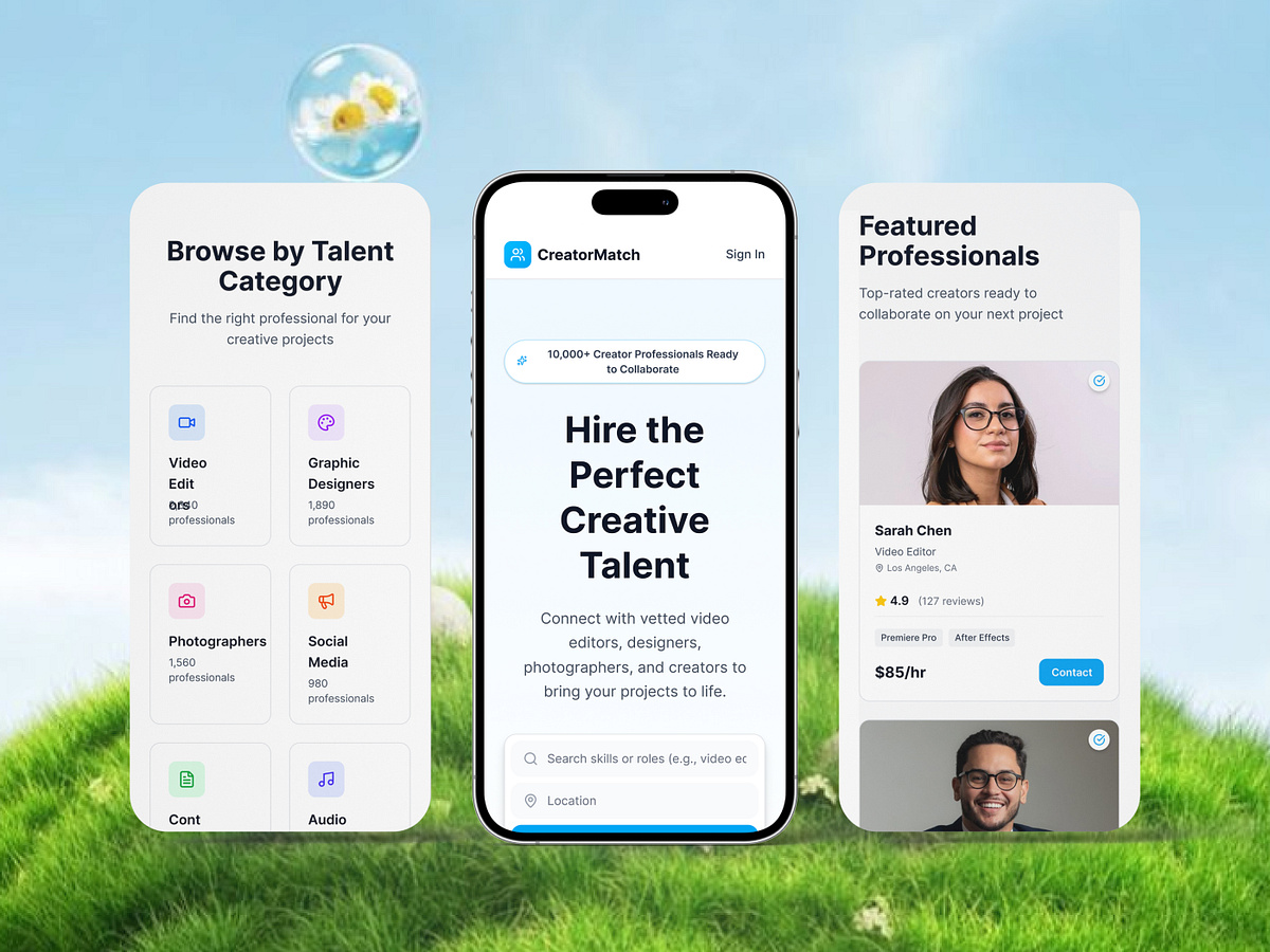 Creative Talent Platform Website Design Image 3