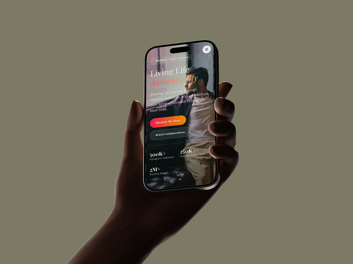 Lifestyle Influencer - Mobile Responsive Design