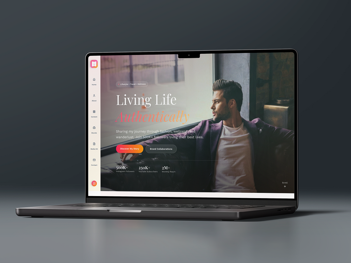 Lifestyle Influencer Website Design Image 1