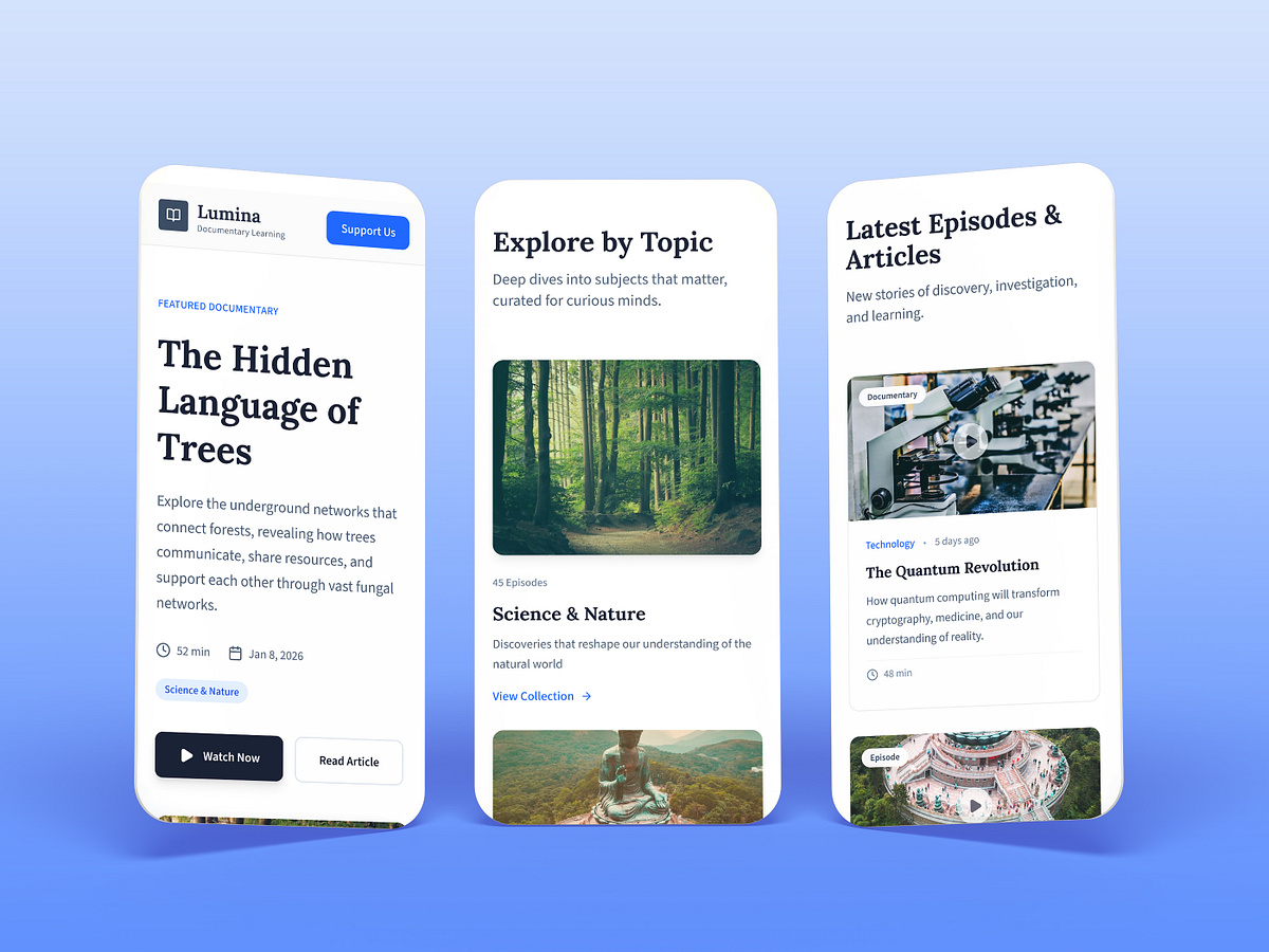 Lumina: Mobile-Responsive Educational Media Platform Image 0